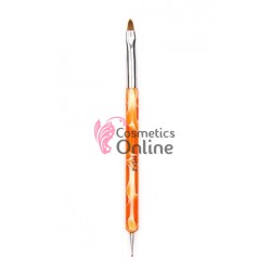 Pensula de unghii pentru Gel UV sau Acril cu instrument de punctie Nr 02, art PU65